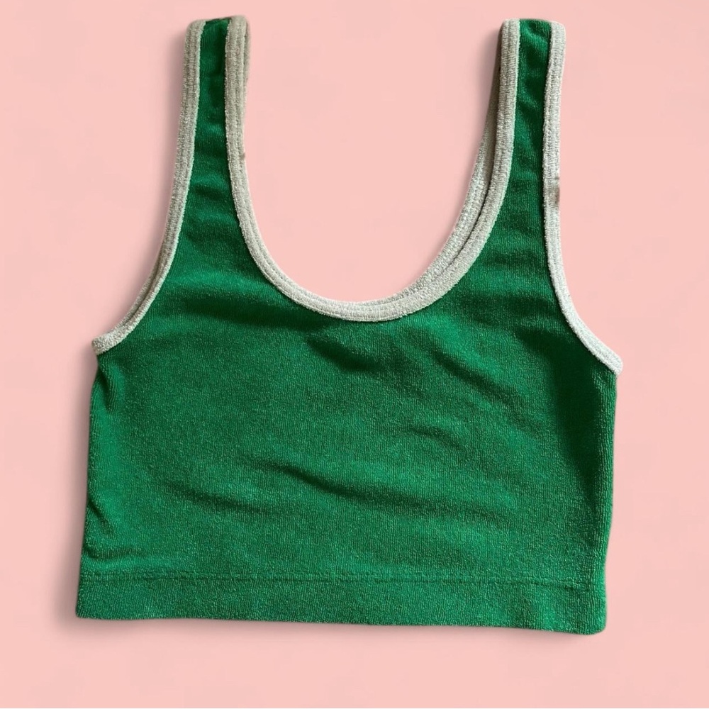 H&M GREEN CROP TOP SMALL